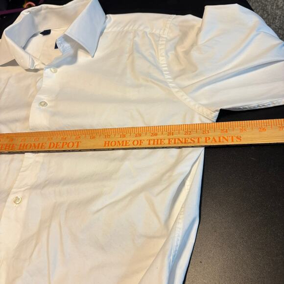 David Donahue Dress Shirt Men’s 16.5 White Trim Fit 100% Cotton Luxury Formal - Picture 5 of 5